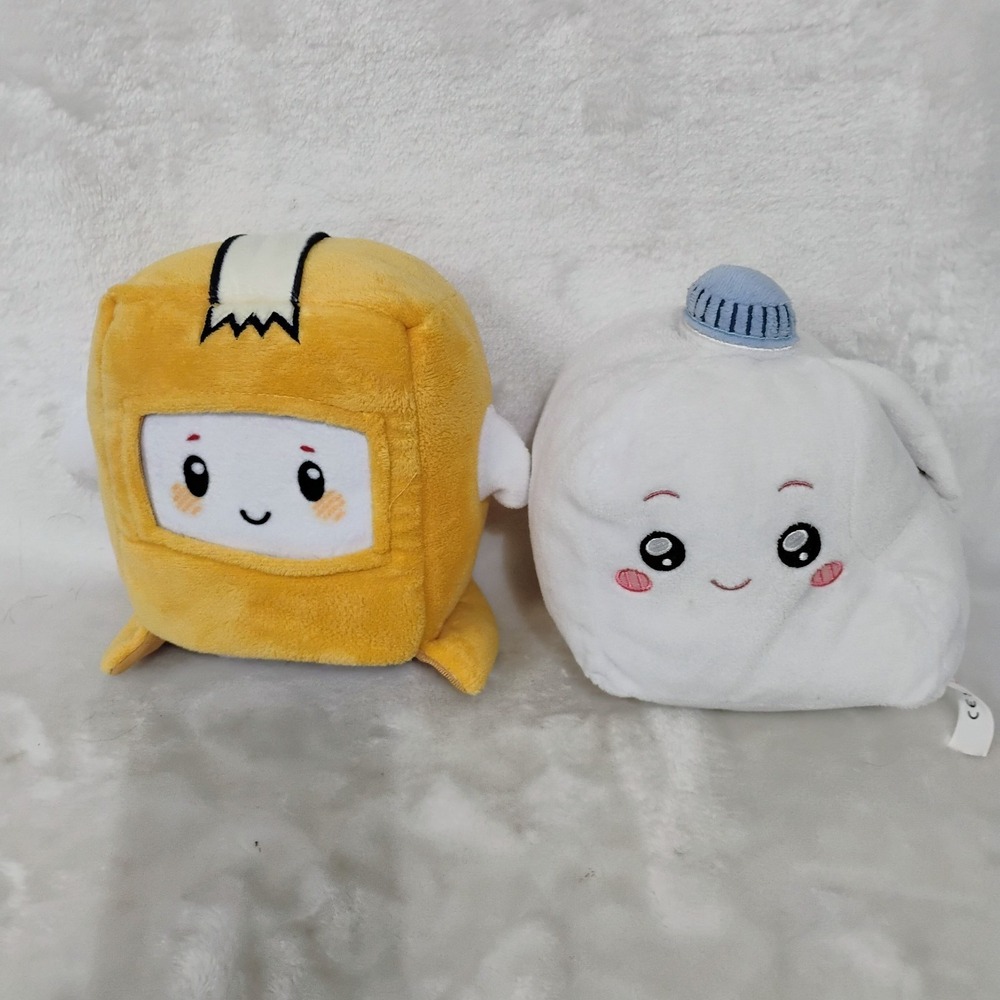 Lankybox Plush Lot of 2 Boxy And Milky Stuffed Animal Toy 6"